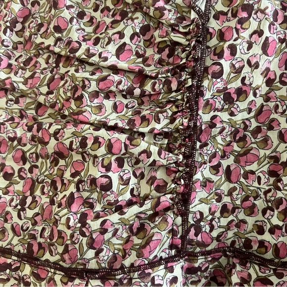 NINA RICCI • Paris• Pink Poppy Floral Linen Skirt 36| 4 Made in France - Picture 9 of 16